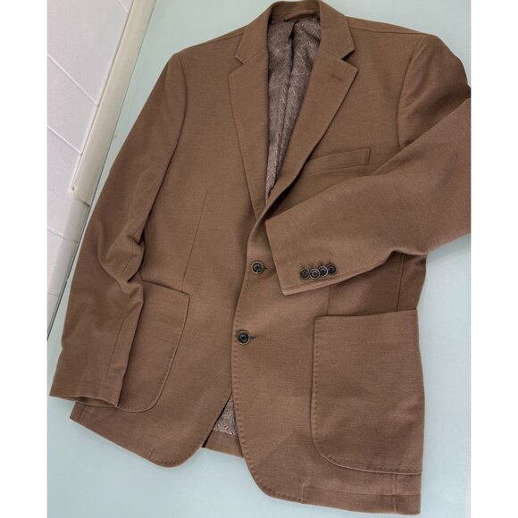 Johnston & Murphy Jacket Sport Coat Mens Medium M Fox Print Lined SOFT Blazer - Picture 1 of 12